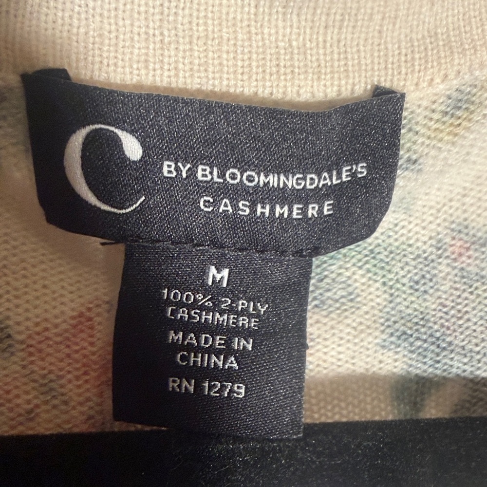 Floral Cashmere Cardigan Sweater - Picture 6 of 7